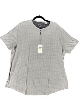 Construct Shirt Mens XXXL Gray Short Sleeve Button Henley *NWT*